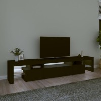 vidaXL TV Stand with LED Lights Black 84.6