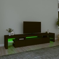 vidaXL TV Stand with LED Lights Black 84.6