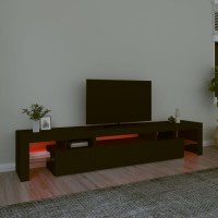 vidaXL TV Stand with LED Lights Black 84.6