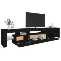 vidaXL TV Stand with LED Lights Black 84.6