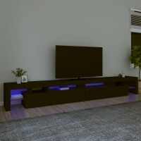 vidaXL TV Stand with LED Lights Black 114.2