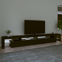 vidaXL TV Stand with LED Lights Black 114.2