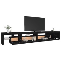 vidaXL TV Stand with LED Lights Black 114.2