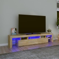 vidaXL TV Stand with LED Lights Sonoma Oak 78.7