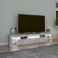 vidaXL TV Stand with LED Lights Concrete Gray 78.7