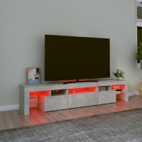 vidaXL TV Stand with LED Lights Concrete Gray 78.7