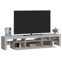 vidaXL TV Stand with LED Lights Concrete Gray 78.7