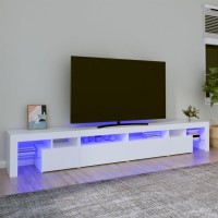 vidaXL TV Stand with LED Lights White 102.4