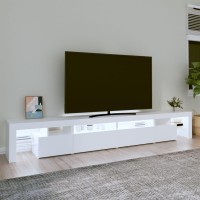 vidaXL TV Stand with LED Lights White 102.4