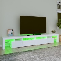 vidaXL TV Stand with LED Lights White 102.4