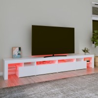 vidaXL TV Stand with LED Lights White 102.4