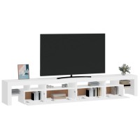 vidaXL TV Stand with LED Lights White 102.4