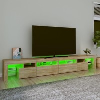 vidaXL TV Stand with LED Lights Sonoma Oak 102.4