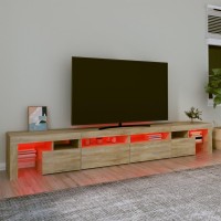 vidaXL TV Stand with LED Lights Sonoma Oak 102.4