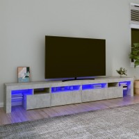 vidaXL TV Stand with LED Lights Concrete Gray 102.4