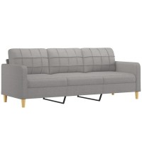 vidaXL 3-Seater Sofa with Pillows&Cushions Light Gray 82.7