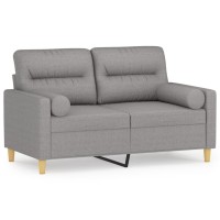 vidaXL 2-Seater Sofa with Pillows&Cushions Light Gray 47.2