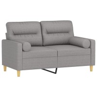 vidaXL 2-Seater Sofa with Pillows&Cushions Light Gray 47.2