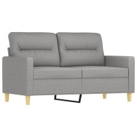 vidaXL 2-Seater Sofa with Pillows&Cushions Light Gray 47.2