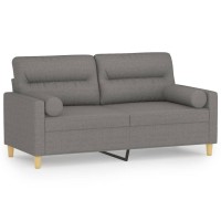 vidaXL 2-Seater Sofa with Pillows&Cushions Dark Gray 55.1