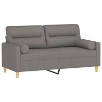 vidaXL 2-Seater Sofa with Pillows&Cushions Dark Gray 55.1