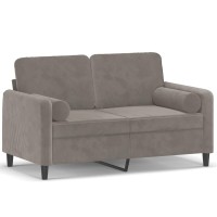 vidaXL 2-Seater Sofa with Pillows&Cushions Light Gray 47.2