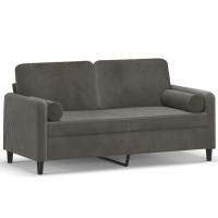 vidaXL 2-Seater Sofa with Pillows&Cushions Dark Gray 55.1