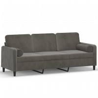 vidaXL 3-Seater Sofa with Pillows&Cushions Dark Gray 70.9