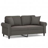 vidaXL 2-Seater Sofa with Pillows&Cushions Dark Gray 55.1