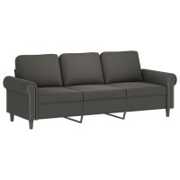 vidaXL 3-Seater Sofa with Pillows&Cushions Dark Gray 70.9