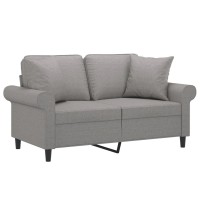 vidaXL 2-Seater Sofa with Pillows&Cushions Light Gray 47.2