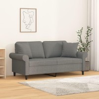 vidaXL 2-Seater Sofa with Pillows&Cushions Dark Gray 55.1