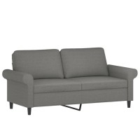 vidaXL 2-Seater Sofa with Pillows&Cushions Dark Gray 55.1