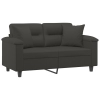 vidaXL 2-Seater Sofa with Pillows&Cushions Dark Gray 47.2