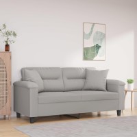 vidaXL 2-Seater Sofa with Pillows&Cushions Light Gray 55.1