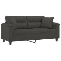vidaXL 2-Seater Sofa with Pillows&Cushions Dark Gray 55.1