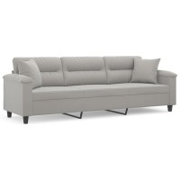 vidaXL 3-Seater Sofa with Pillows&Cushions Light Gray 82.7