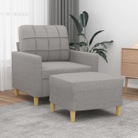 vidaXL Sofa Chair with Footstool Light Gray 23.6