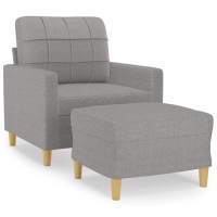 vidaXL Sofa Chair with Footstool Light Gray 23.6