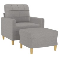 vidaXL Sofa Chair with Footstool Light Gray 23.6