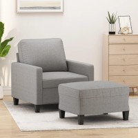 vidaXL Sofa Chair with Footstool Light Gray 23.6