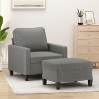 vidaXL Sofa Chair with Footstool Dark Gray 23.6