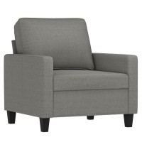 vidaXL Sofa Chair with Footstool Dark Gray 23.6