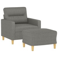 Vidaxl Sofa Chair With Footstool Dark Gray 23.6 Fabric