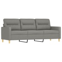 vidaXL 3-Seater Sofa with Footstool Dark Gray 70.9