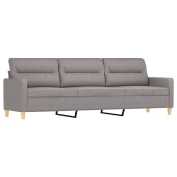 vidaXL 3-Seater Sofa with Footstool Light Gray 82.7