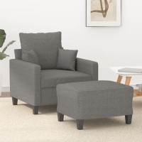 vidaXL Sofa Chair with Footstool Dark Gray 23.6