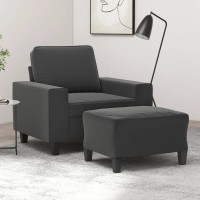 vidaXL Sofa Chair with Footstool Dark Gray 23.6