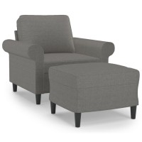 vidaXL Sofa Chair with Footstool Dark Gray 23.6
