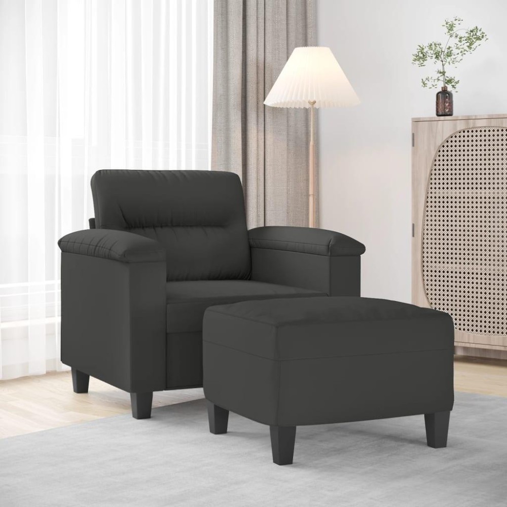 vidaXL Sofa Chair with Footstool Dark Gray 23.6